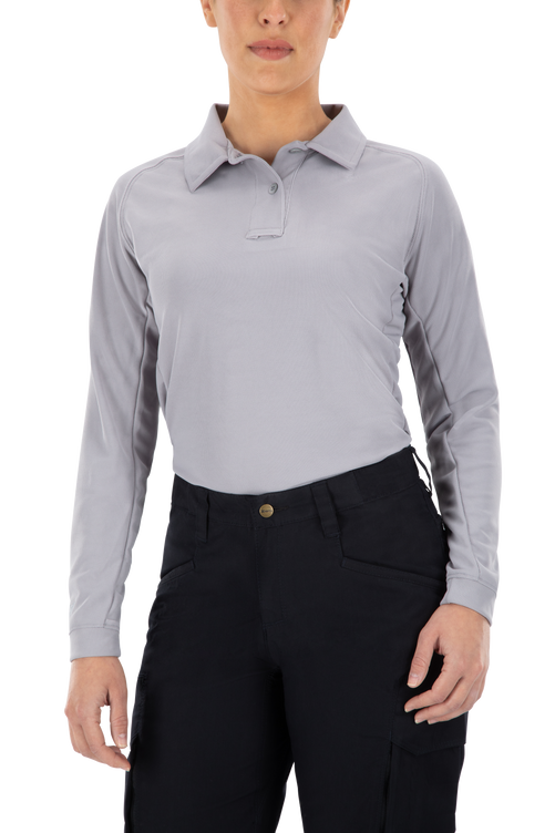 Vertx Coldblack Women's Polo - LS | LT GREY | VTX4030P