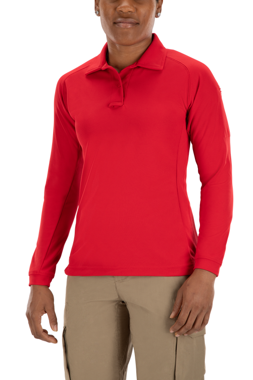 Vertx Coldblack Women's Polo - LS | RED | VTX4030P
