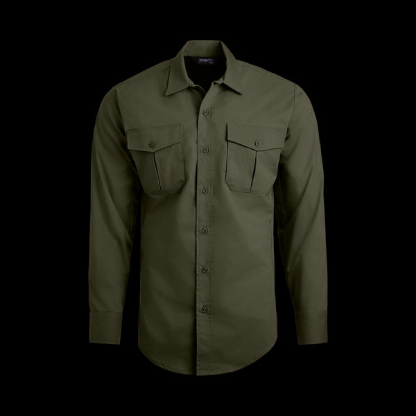 Vertx Men's Fusion Flex Shirt - LS | OD GREEN | VTX8240