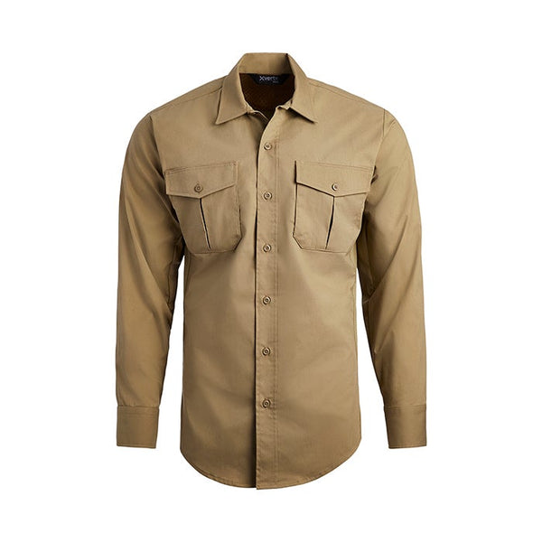 Vertx Men's Fusion Flex Shirt - LS | DESERT TAN | VTX8240