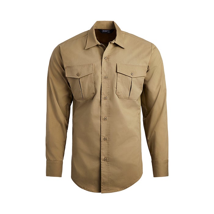 Vertx Men's Fusion Flex Shirt - LS | DESERT TAN | VTX8240