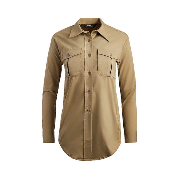 Vertx Women's Fusion Flex Shirt - LS | DESERT TAN | VTX8240W
